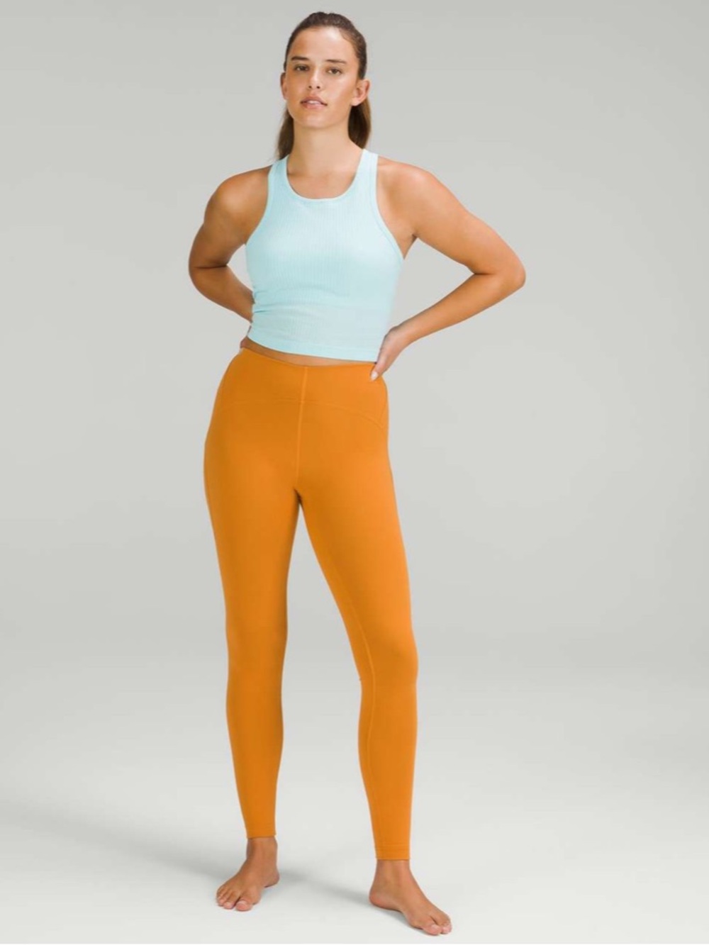 Lululemon- Sz 12- Icing Blue- Ebb to Street Crop Tank- Racerback